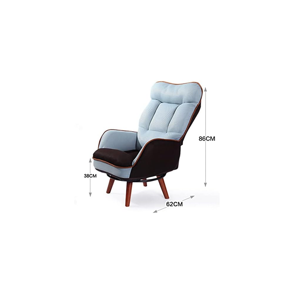 Swivel Chair Backrest Adjustable Living Room Furniture Single Couch Arm Chair Armchair Sofa 360 Degree (Grey 86x62x38cm)
