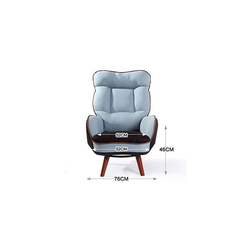 Swivel Chair Backrest Adjustable Living Room Furniture Single Couch Arm Chair Armchair Sofa 360 Degree (Grey 86x62x38cm)