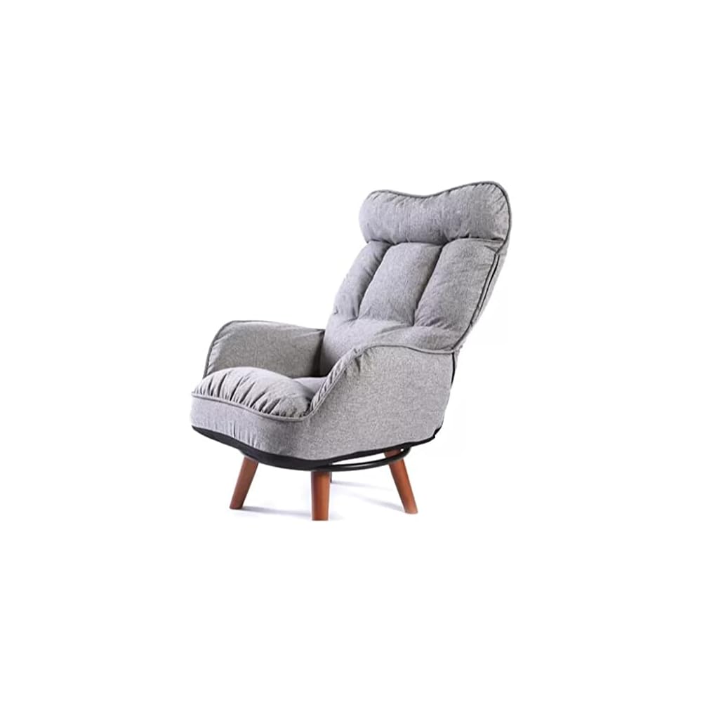 Swivel Chair Backrest Adjustable Living Room Furniture Single Couch Arm Chair Armchair Sofa 360 Degree (Grey 86x62x38cm)