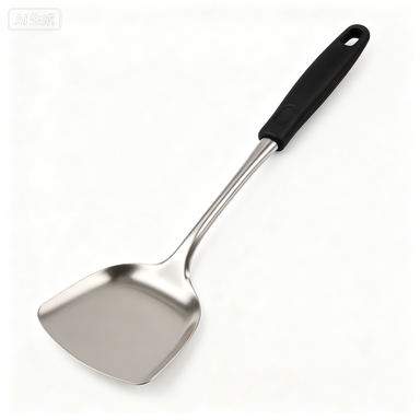 Verdelune Stainless Steel Wok Spatula with Non-Slip Silicone Handle, Heavy Duty Kitchen Wok Turner for Cooking
