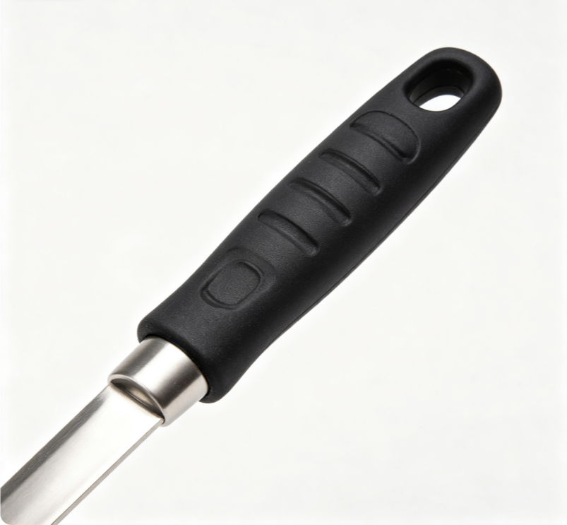 Verdelune Stainless Steel Wok Spatula with Non-Slip Silicone Handle, Heavy Duty Kitchen Wok Turner for Cooking
